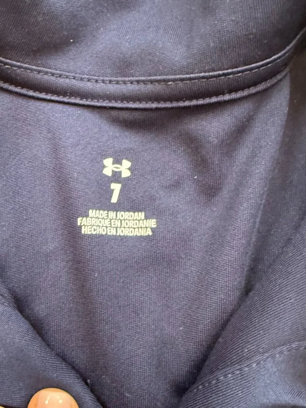 Youth Under Armour Button Collar Navy Shirt - 7